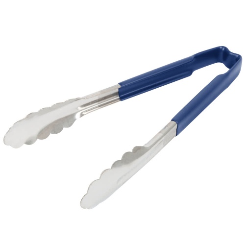 Щипцы беспружинные "ракушки" (с синей ручкой) - 241 мм, сталь нержавеющая/пластик, VOLLRATH